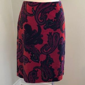 Talbots Petite Skirt. Paisley. Size 12P